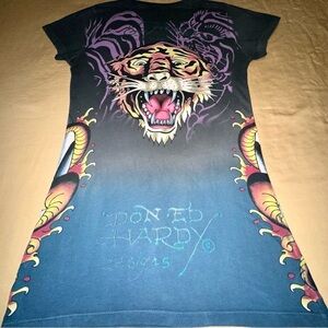 👚 Ed Hardy By Christian Audigier “True ‘Til Death” T-Shirt Size Small👚​​​